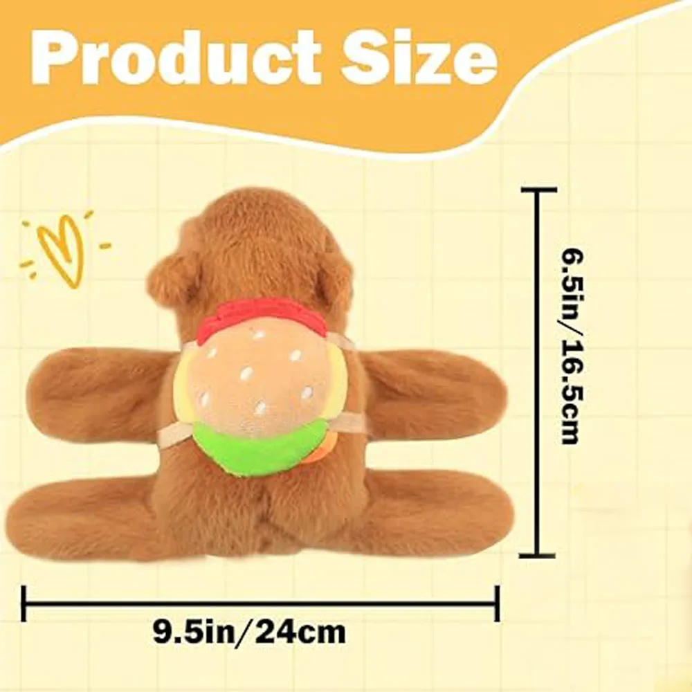 2 Stück süßer Capybara-Plüsch-Papa-Ring, weiches, mit Polyesterfaser gefülltes Tierspielzeug mit flauschiger Textur, flexibles Armband für alle Rassen