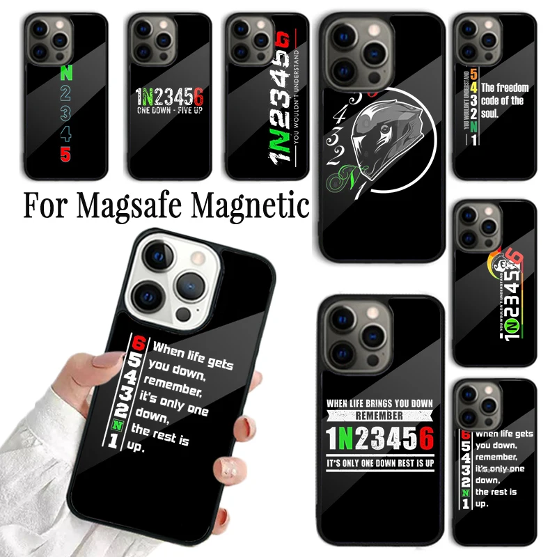 Coque Phone Case For iPhone 16 15 14 13 12 Mini 11 Pro Max Plus Magsafe Magnetic Wireless Charging Cover 1N23456 Motorcycle