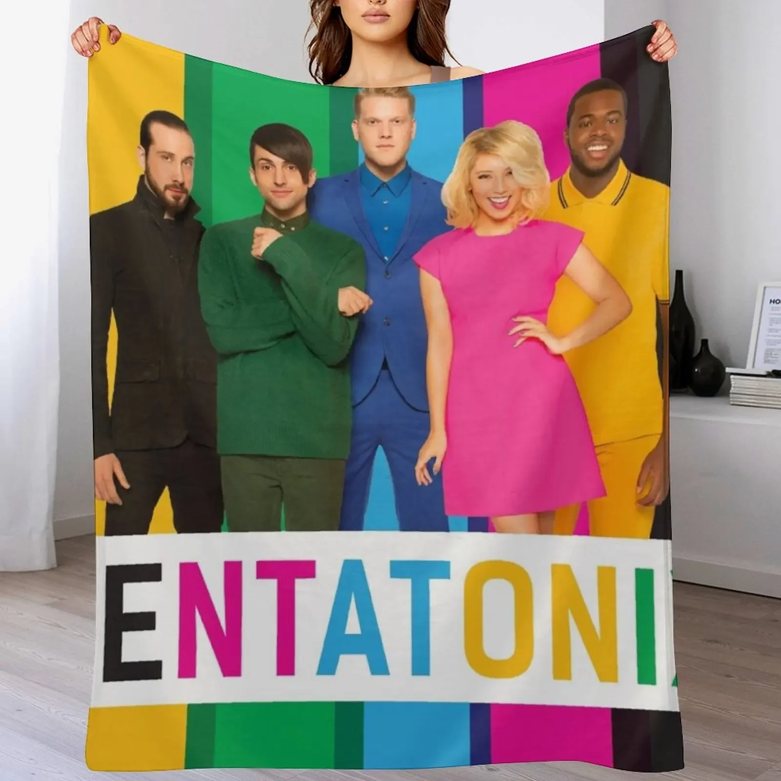 full colour of pentatonix Throw Blanket Warm Napping Blanket for Office Couch Bed