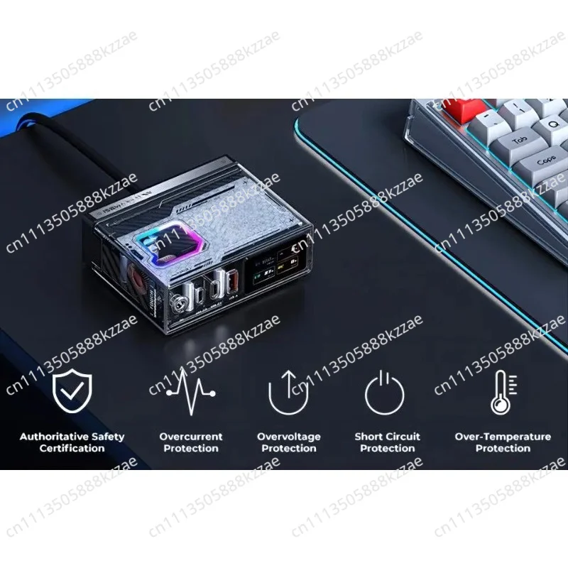 For   DAO 150W GaN Charger Super Edition，Fast Charger Adapter RGB Light Effect 4 Port Charging Station