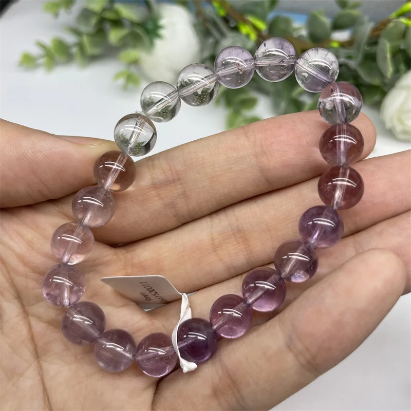 

Natural Gradient Colour Amethyst Bracelet Fashion Gemstone Crystal Jewelry Bangle For Women Healing Bohemia Holiday Gift1pcs