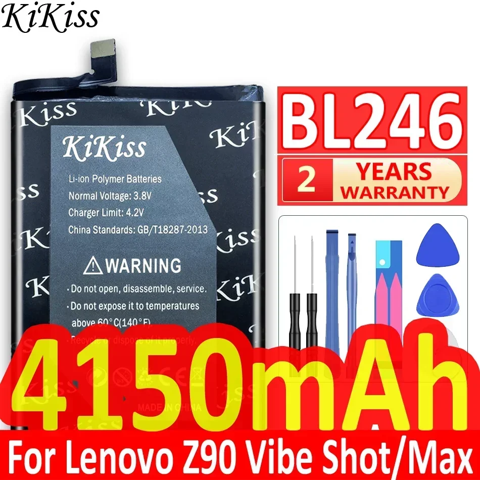 KiKiss Battery 4150mAh Big Power Mobile Phone BL246 For Lenovo Z90 Vibe Shot Z90A40 Z90-7