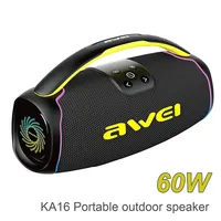 60W Powerful Stereo Shocking Subwoofer KA16 Wireless Bluetooth Speaker Outdoor Portable IPX5 Waterproof Boombox TWS TF Card
