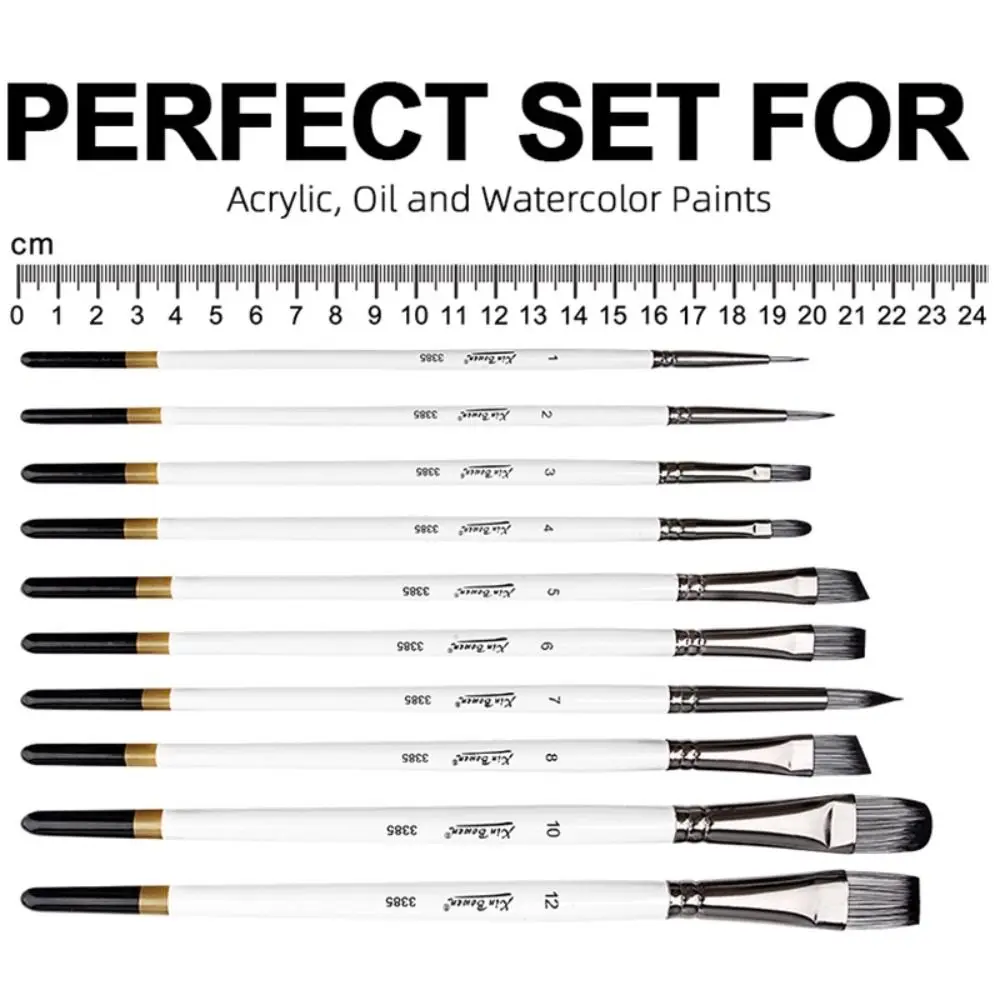 Branco Pintura Escova Pen Set, arte Durável Suprimentos, aquarela De Nylon DIY