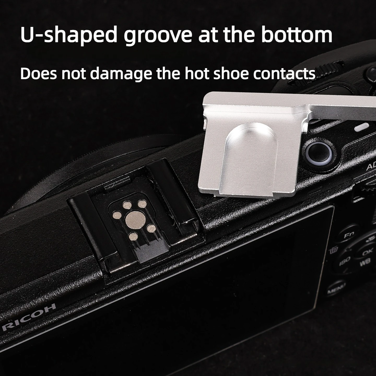 Metal Hot Shoe Thumbs Up Grip Camera Portable Bracket Mount for Ricoh GR4 GRIV Camera Handgrip Thumb Rest Grip
