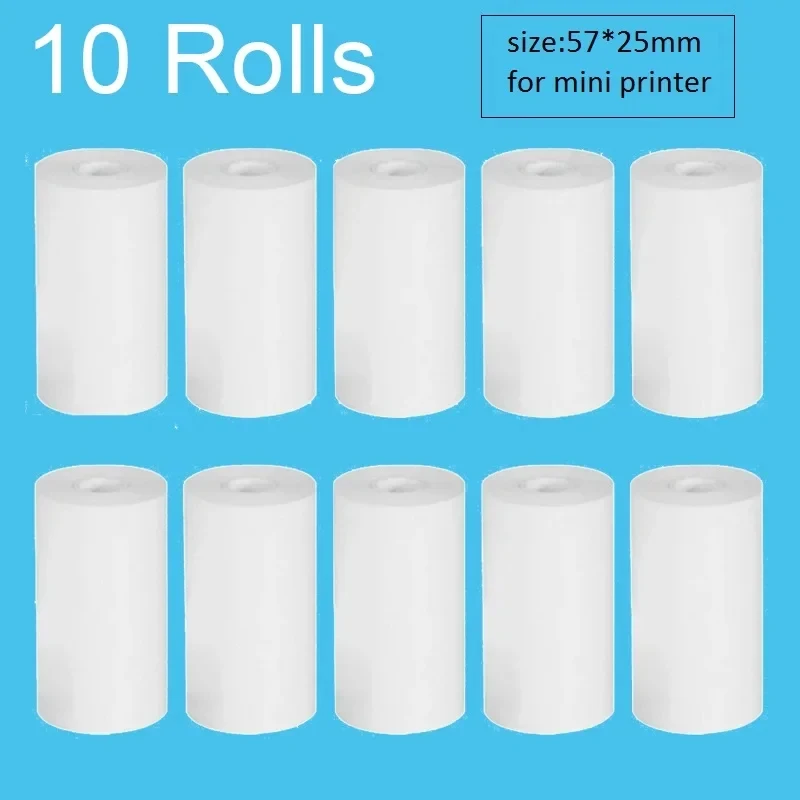 

57MM Printing Paper Replacement Accessories Parts,10Pcs Thermal Paper White Sticker Label Printer Paper