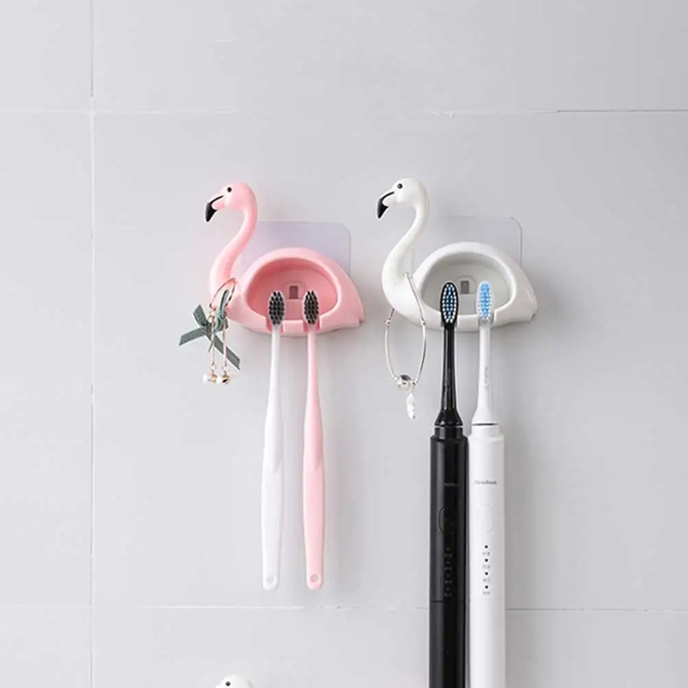 

2pcs Toothbrush Holder Suction Cup Rack Bathroom Accessories Organizer Eco Friendly Cartoon Design Space Saving