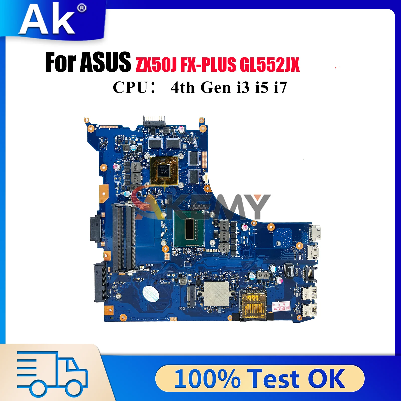 

Материнская плата для ноутбука GL552JX для ASUS ROG ZX50J FX-PLUS GL552J GL552JX, материнская плата для ноутбука с процессором i3 i5 i7, тест ОК, быстрая доставка