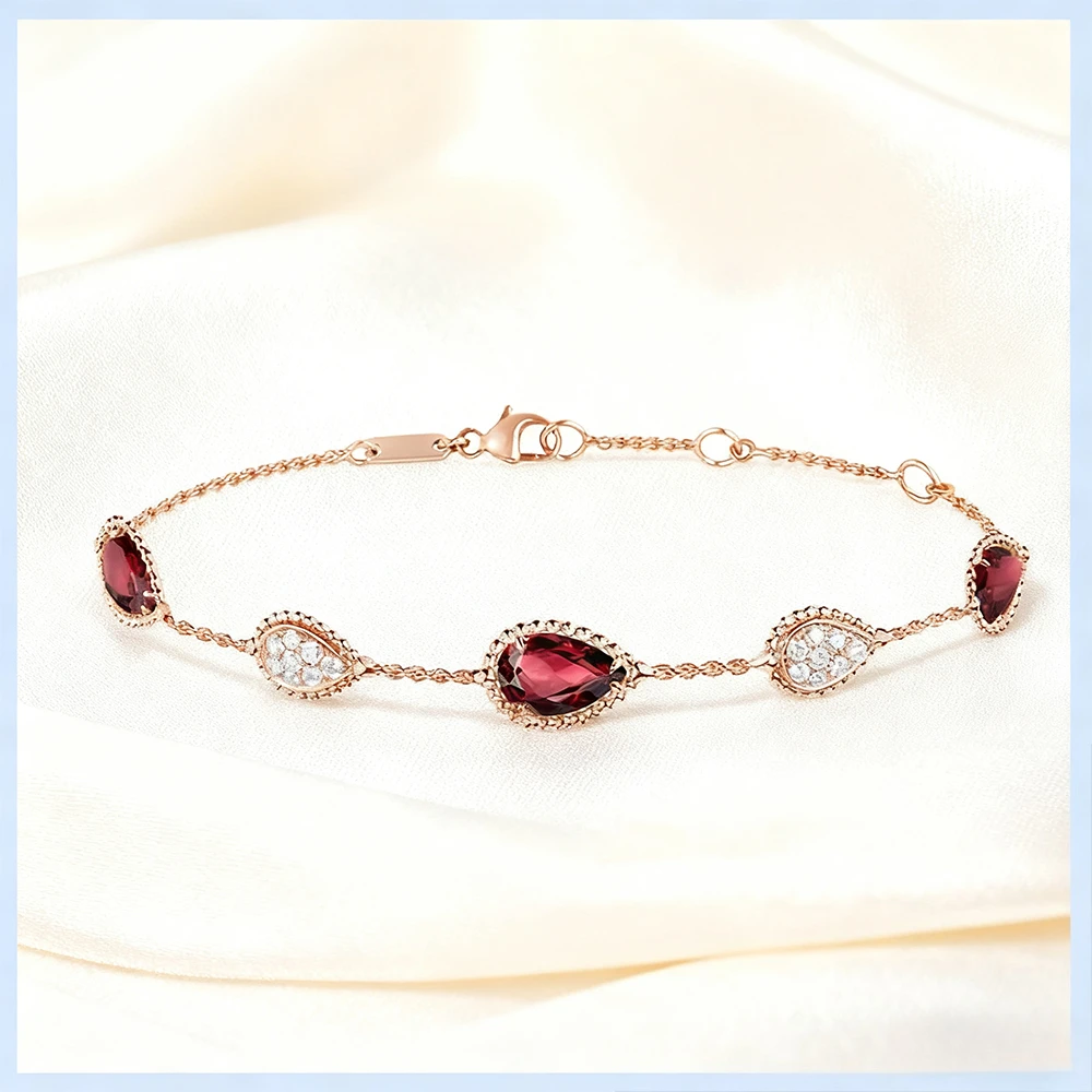 

2025 Trendy Jewelry light luxury teardrop zircon diamond-encrusted bracelet, an elegant multi-functional jewelry for gathering