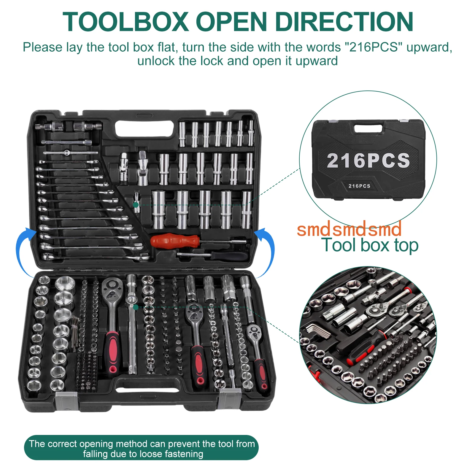 216pc Torque Wrench Set For Car Repair Chrome Vanadium Steel Auto Repair Hardware Socket Auto Wrench Ratchet Wrench Socket Tool