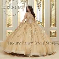 Sparkly Applique Quinceanera Dresses Spaghetti Strap Sweet 16 Birthday Ball Gowns Customized Bow Luxury fuchsia quince dress