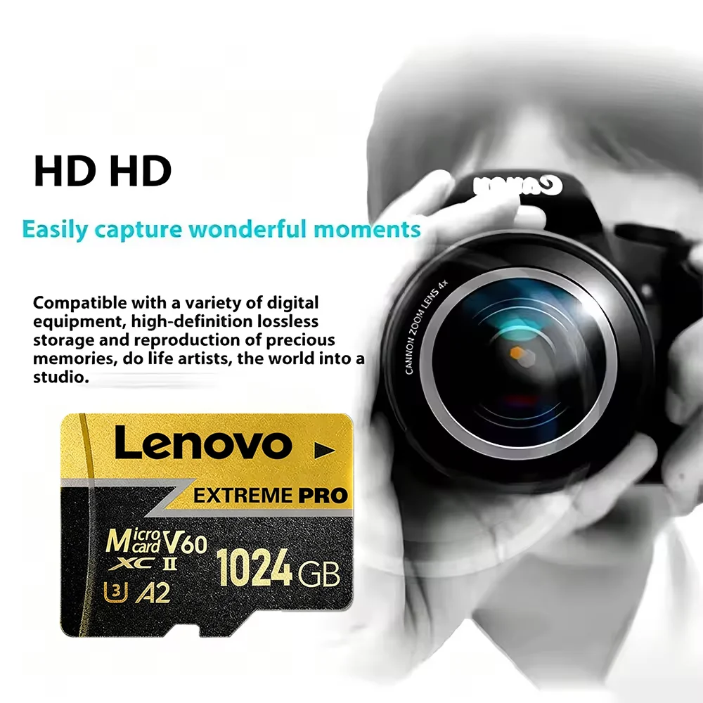 Lenovo Full HD SD Cards TF Cards Memory Card Micro TF SD Card 512GB 256GB 64GB Error Correction for Camera / Camera / Smartphone