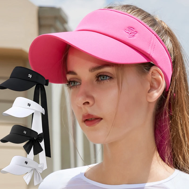 

SG новая шляпа для гольфа, женская пустая шляпа от солнца, устойчивая к ультрафиолетовому излучению, модная спортивная кепка, солнцезащитный крем для женщин и девочек, головной убор для гольфа с бантом