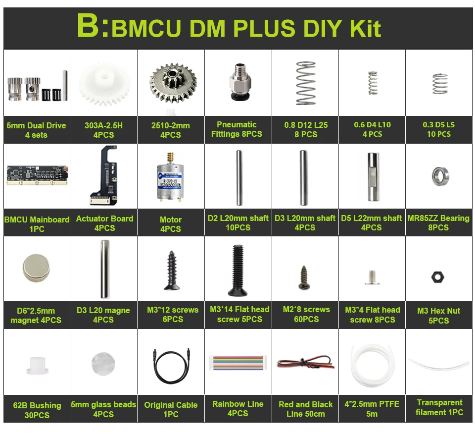 Tree Tribe AMS BMCU 370C DM PRO Messinggetriebe, hohe Drehmomentleistung, mehrfarbiger Druck, kompatible Teile für den A1 Mini MMU 3D-Drucker. – Detail 9