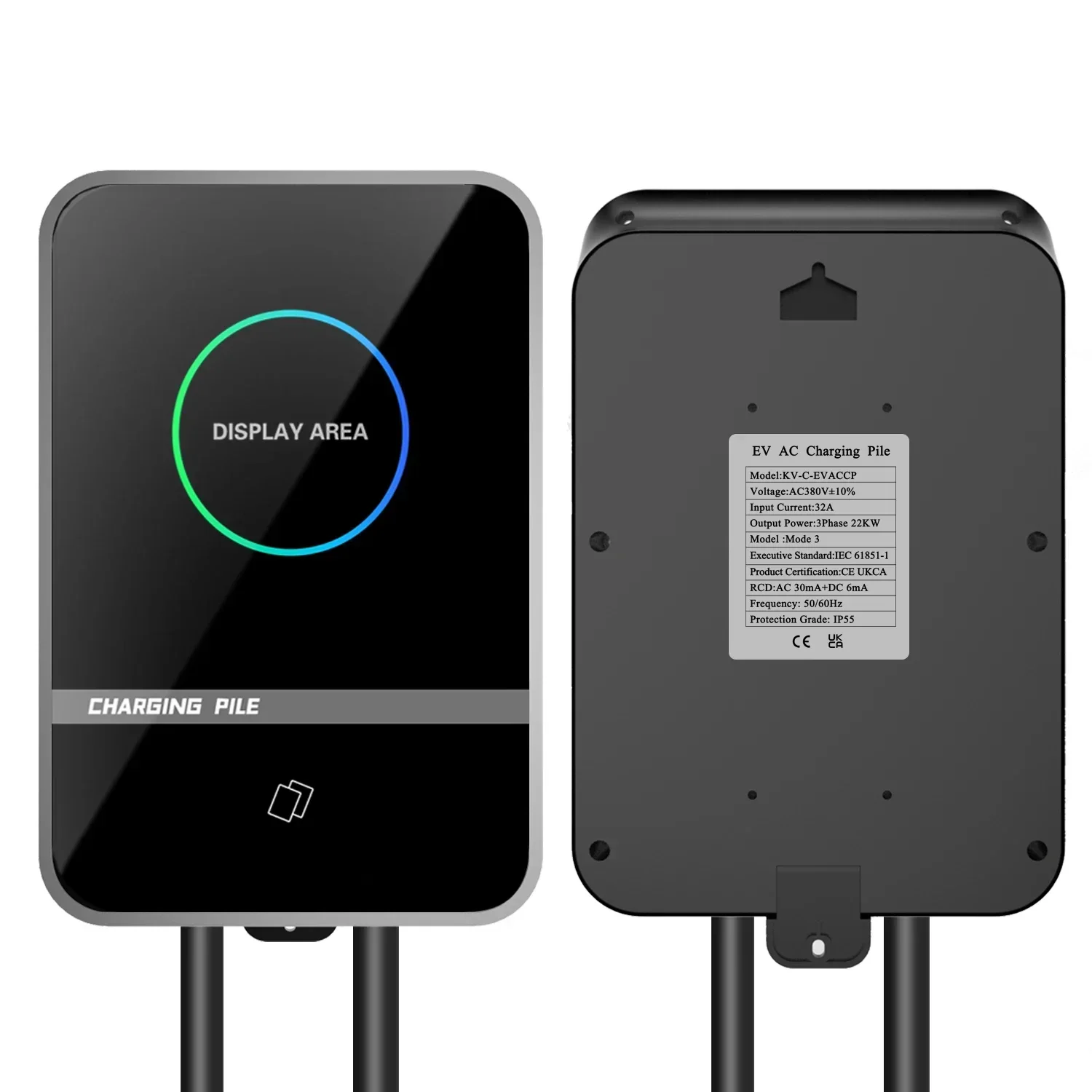 22KW ウォールボックス EV 充電ステーション EV 充電ステーション クレジットカード対応 GB/T プラグ アプリ/WIFI/Bluetooth