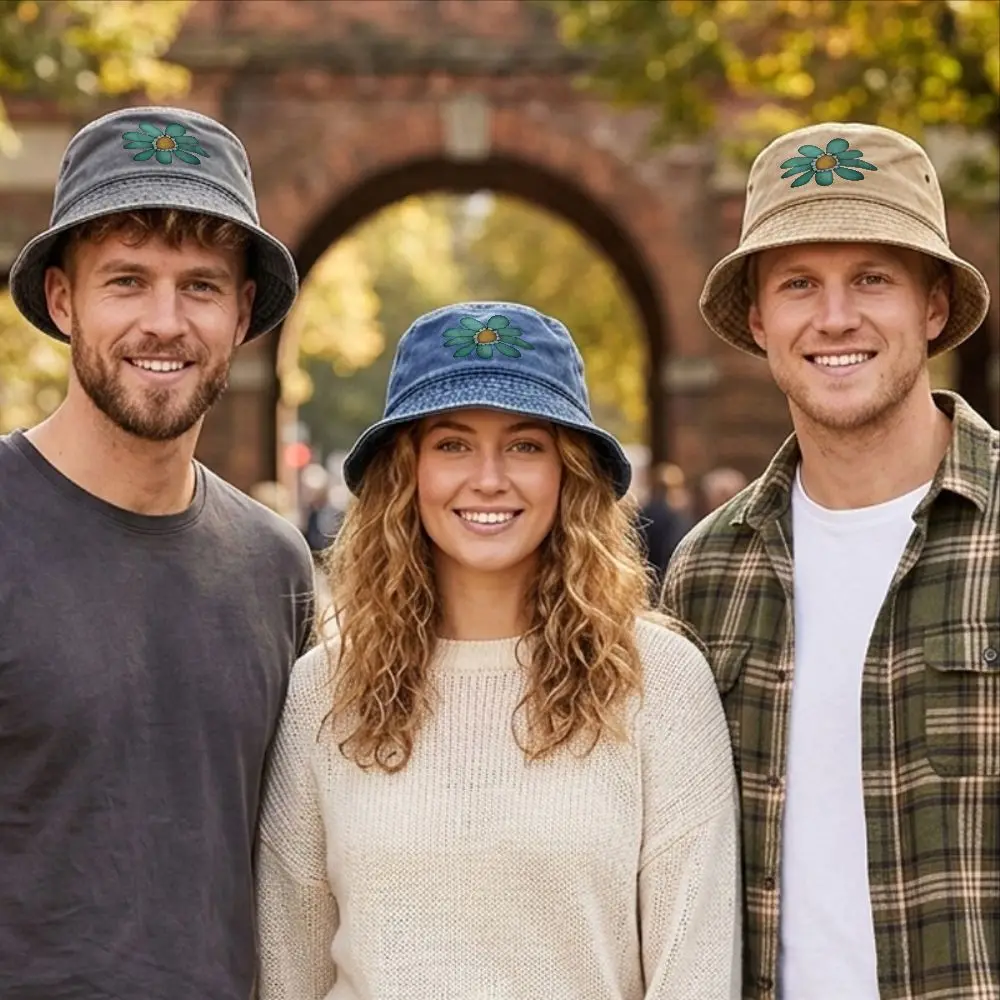 1pc Vintage-Washed--Floral-Print-Unisex-Bucket-Hat-For-Summer-Beach-Vacations-Outdoor-Events-Casual-Wear