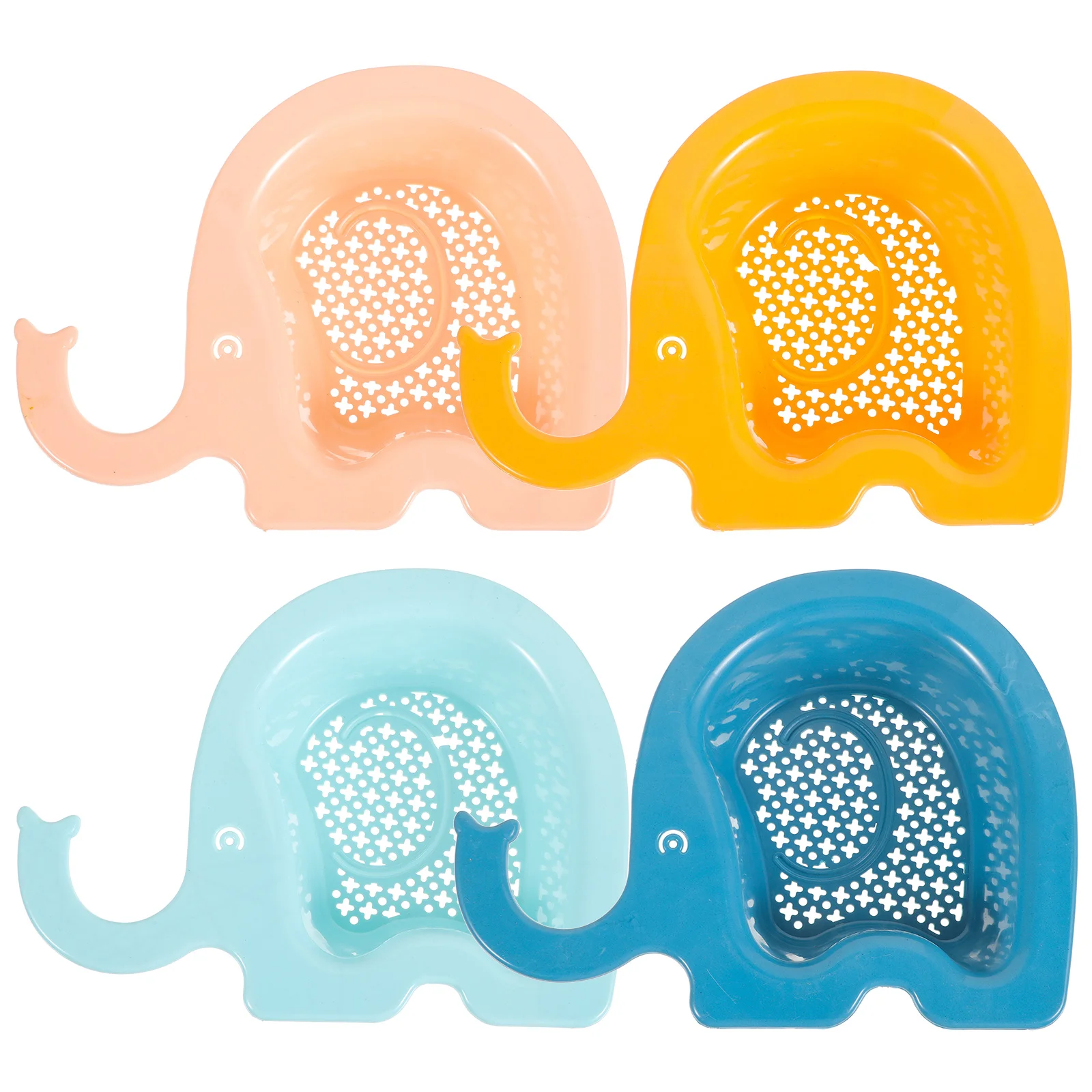 4 قطعة مصفاة حوض المطبخ البلاستيكية سلة الفيل شكل استنزاف سلة الغذاء تجفيف للفواكه الخضروات بالوعة المطبخ الغذاء