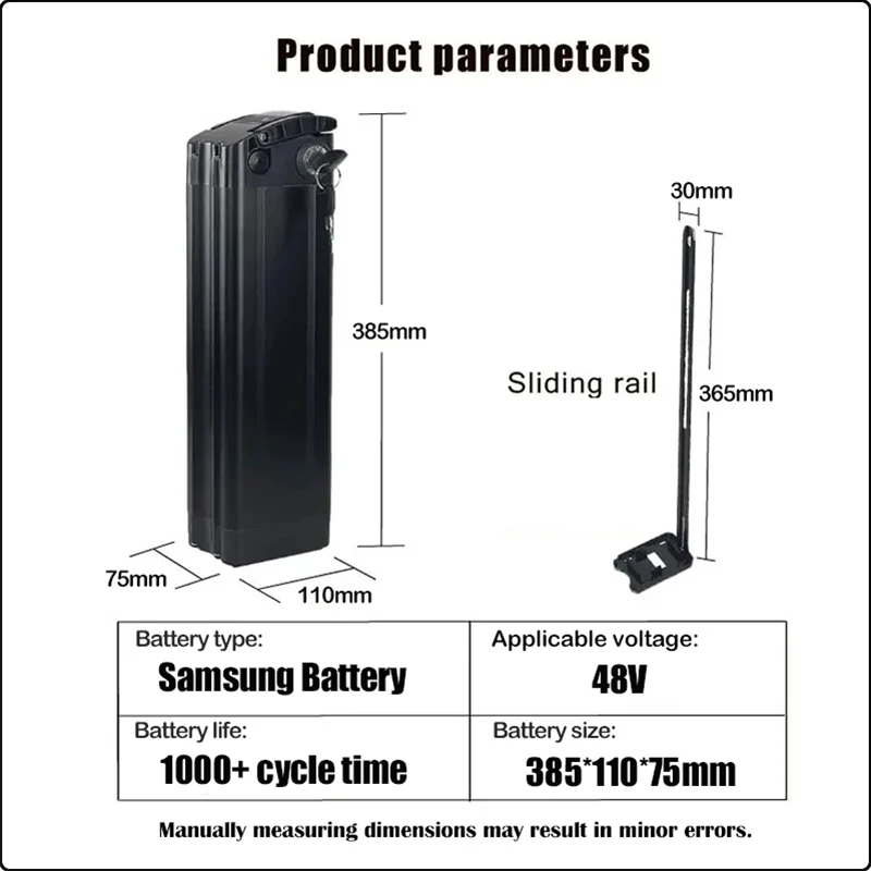 Silverfish Portable Electric Bike 48v 30ah 20ah 40ah 50ah Battery E bike Bike 50AController 48V Bafang1500W Lithium Battery Pack