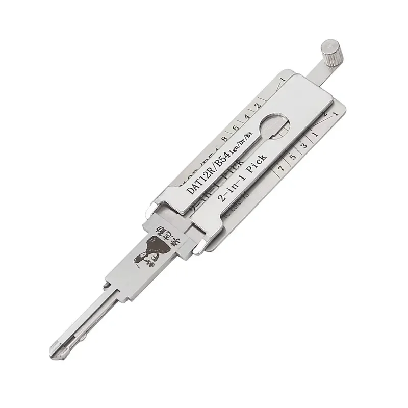 

Hot Sale Lishi External Key Lock Decoder DAT12R/B54 Steel Lock Cylinder Flat Milling Lishi 2 1 Hin0 Truck Locksmith Supplies