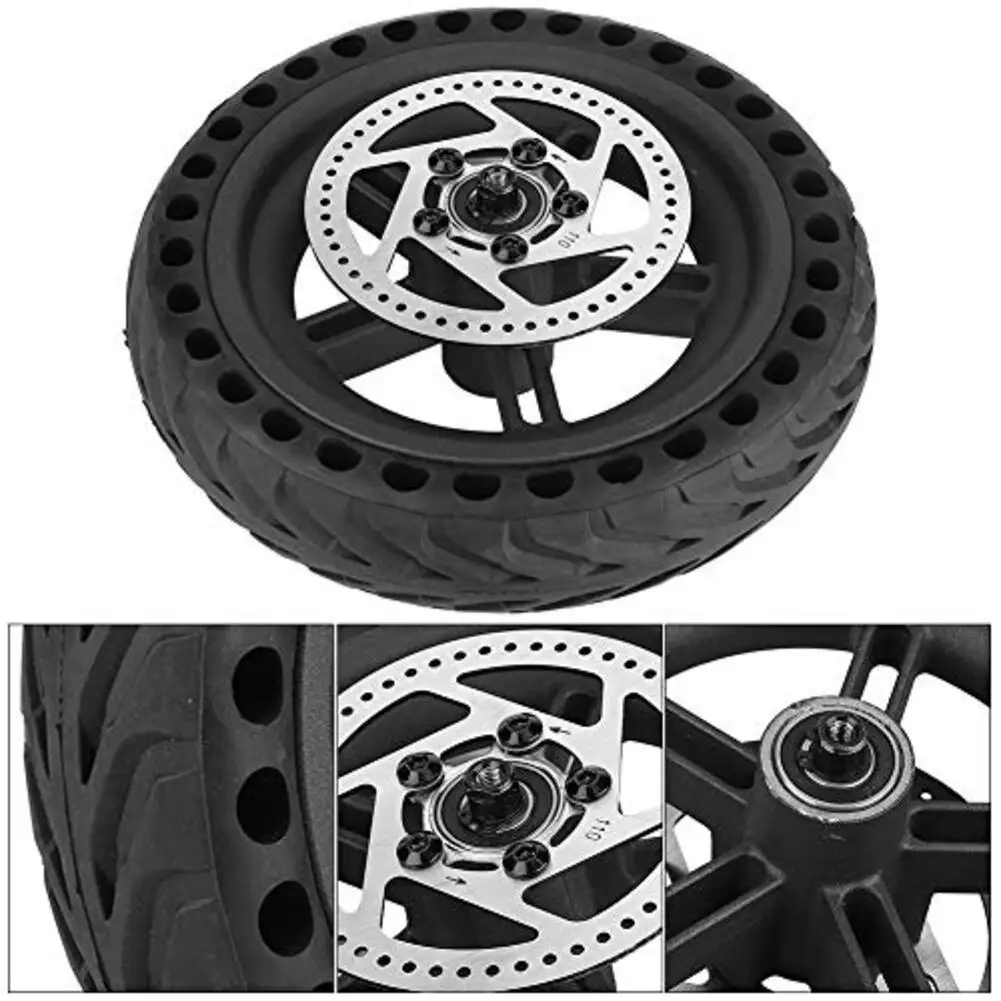 

-Столочное заднее колесо с дисковым тормозом для скутера Xiaomi-M365, черное резиновое колесо + дисковый тормоз 110 мм -роторностойкие шины,