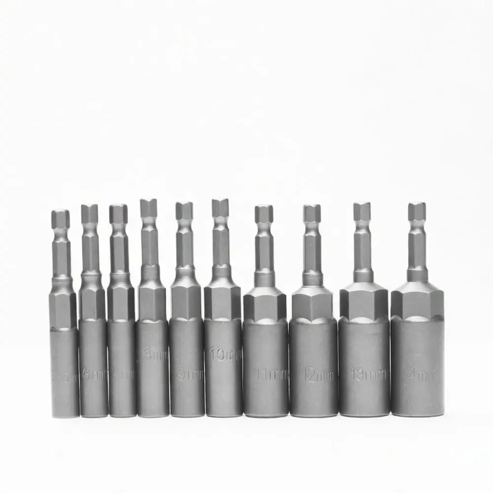 Extended Socket Wrench Adapter For Power Drill Bits Metric Hex Bolt Remover Hand Tool Chrome Vanadium Steel Hardware Accessories