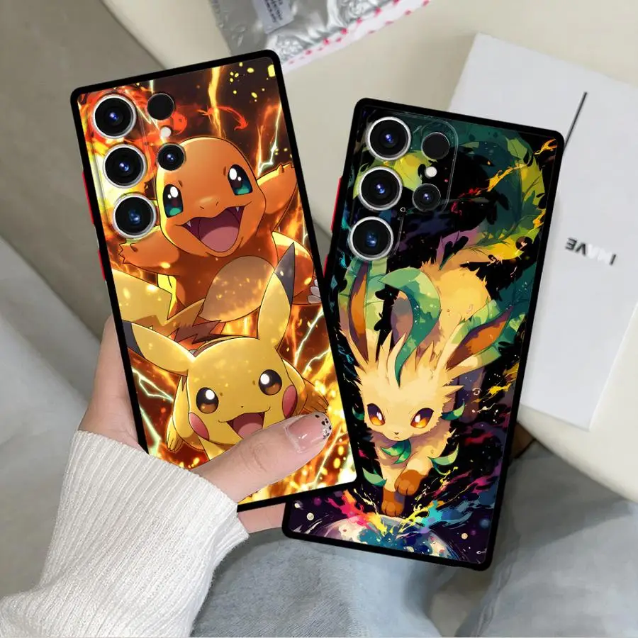 Hülle für Samsung Galaxy S26 S22 Note 20 Ultra 10+ S20 FE S21 S23 FE S25 Ultra S24 Plus Funda Rückseiten-Telefonabdeckung Pokemons Pikachu