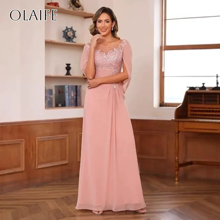 

Шифоновые платья для выпускного вечера с короткими рукавами и аппликацией длиной до пола, плиссированная праздничная одежда по индивидуальному заказу, платья de festa