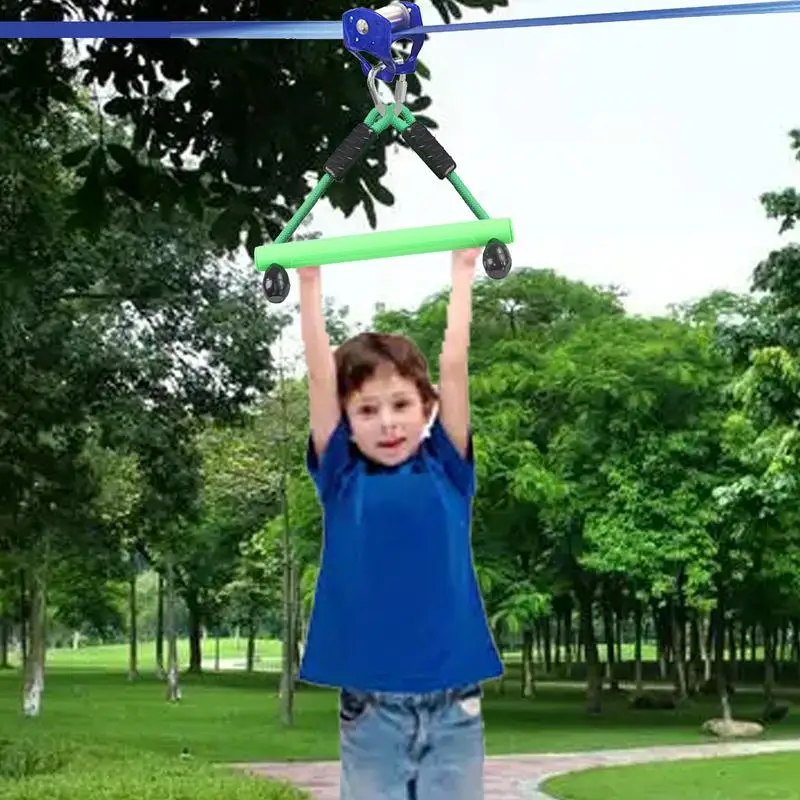 Zipline Kits Wear-resistant ABS Slider Zipline Pulley Kit Safe Slackline Kit Adventurous Backyard Playset For Building