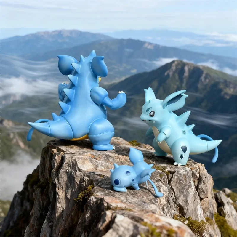 البوكيمون 3 قطعة Bkm Nidoqueen أنيمي الشكل دمية لعبة Nidorina Nidoran مجموعة تطورية عمل تمثال نموذج حلية الأولاد الهدايا