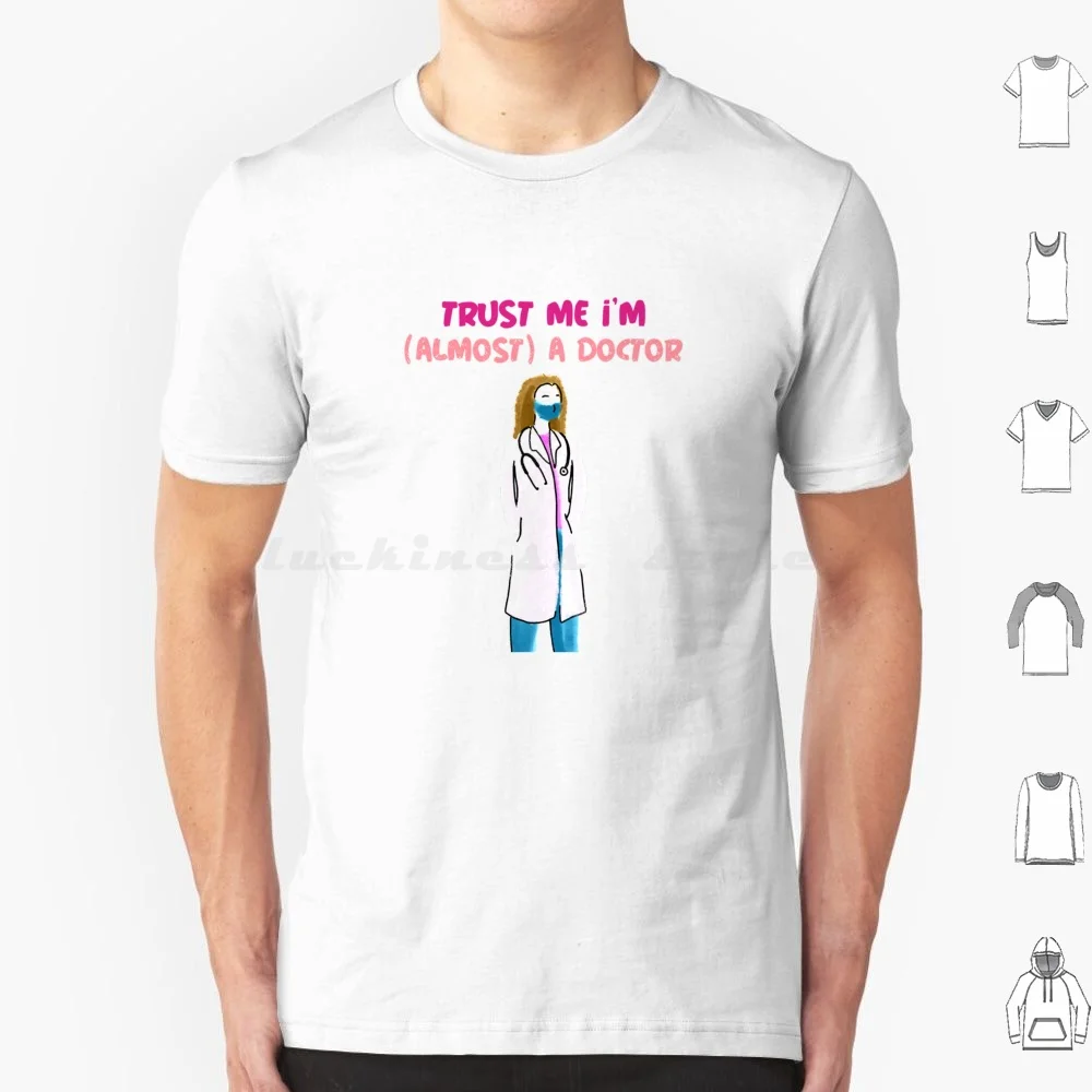 Student With A Mask T Shirt Cotton Men Women DIY Print Student Female Student Medico Stethoscope White Coat Scrubs Female