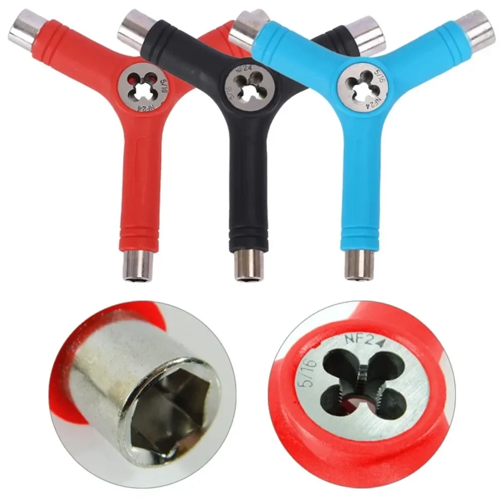 1Pcs Multi-Function Skate Tools Skateboard Wrench  Y-Type Allen Key L-Type Phillips Head Wrench Screwdriver Tool