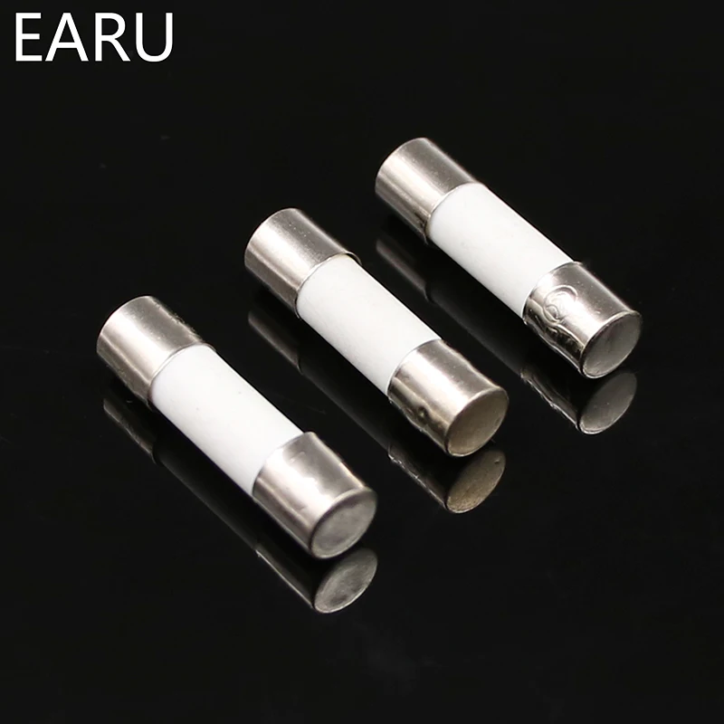 10pcs Ceramic Fuse 5mm x 20mm Quick fuse F 0.5A 1A 2A 3A 4A 5A 6A 8A 10A 13A 15A 16A 20A 30A 250V Car Cigar Microwave Oven