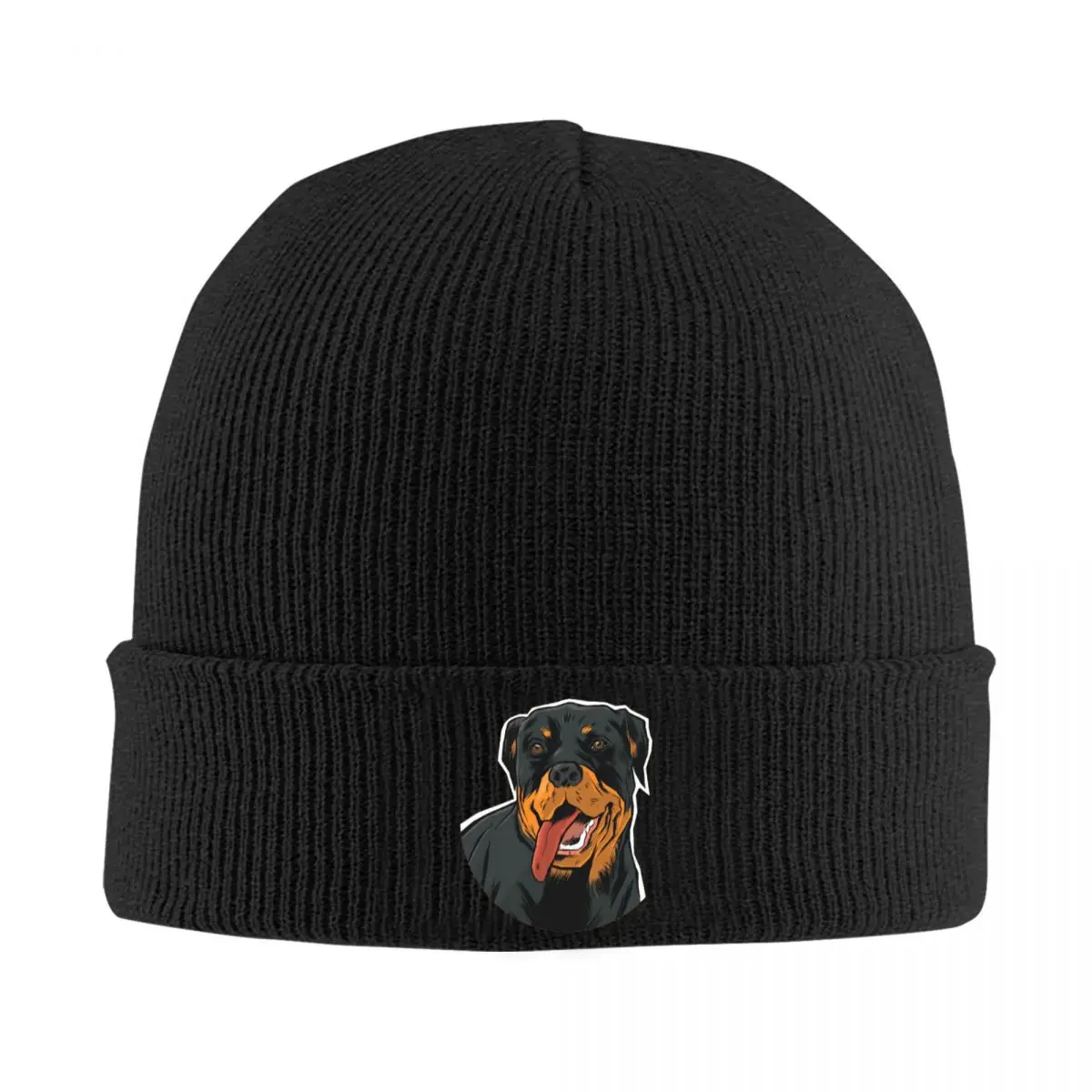 Rottweiler Dog Warm Knitted Cap Hip Hop Bonnet Hat Autumn Winter Outdoor Beanies Hats for Men Women Adult