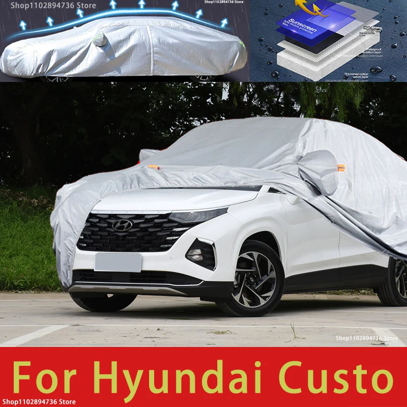 

Для Hyundai Custo Fit наружная защита полные автомобильные Чехлы снегозащитный козырек от солнца водонепроницаемые пыленепроницаемые внешние автомобильные аксессуары