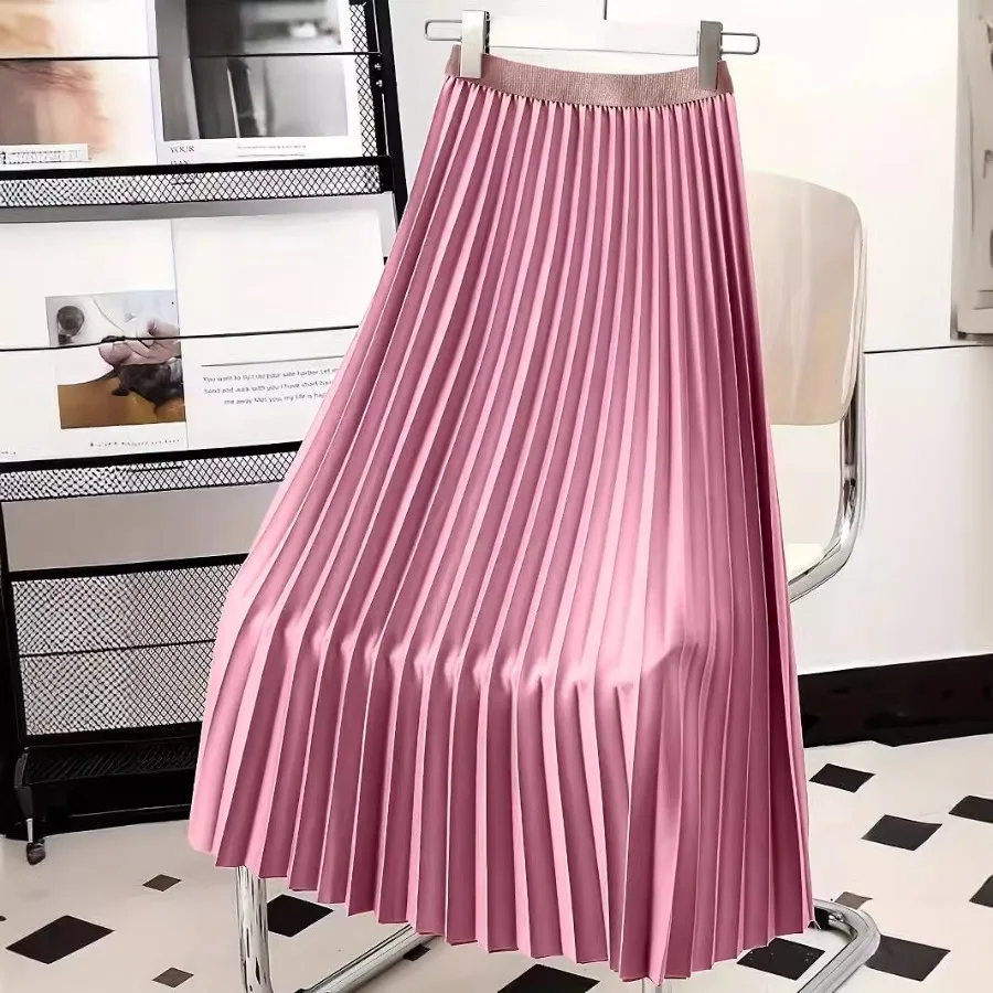 

Women's High-end Pleated Skirt European and American Draped Solid Color Pleated Skirt Women