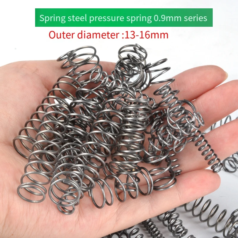 10pcs/lot 0.9mm Stainless Steel Micro Small Compression spring OD 13mm/14mm/15mm/16mm length 10mm to 100mm