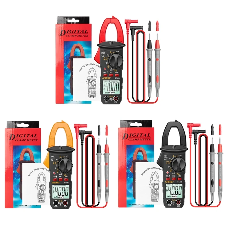 Digital Clamp Meter TRMS 6000 Counts,Colorful LCD Auto-Ranging Amp Tester Measures Current, NCV Dropship