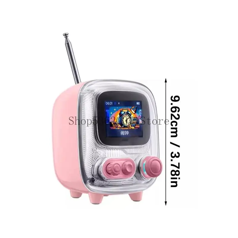 Беспроводной винтажный стиль динамика FM Radio Function Текст текст Display Compactly Portable Design 40JB