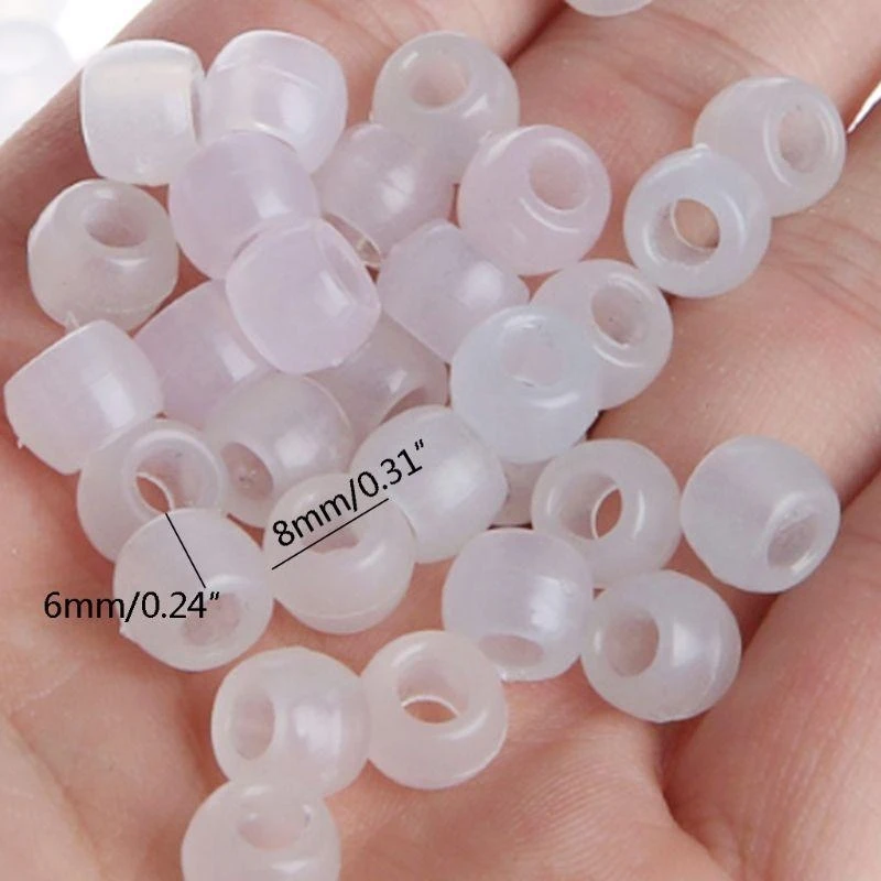

Luminous Flat Beads and Bead Assortments for Jewelry Making Necklaces Bracelets UV Color Change Hair Beads for Women
