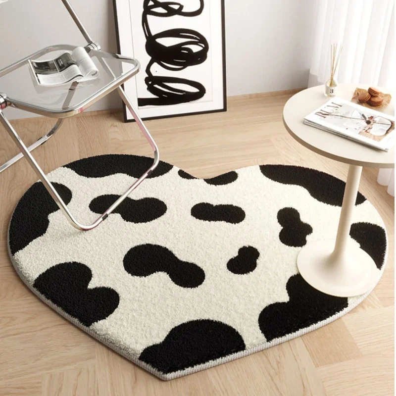 Fashion Minimalist Irregular Heart Peach Plush Lovely Fluffy Carpet for Living Room Bedroom Decor Home Non-slip Rug Floor Mat