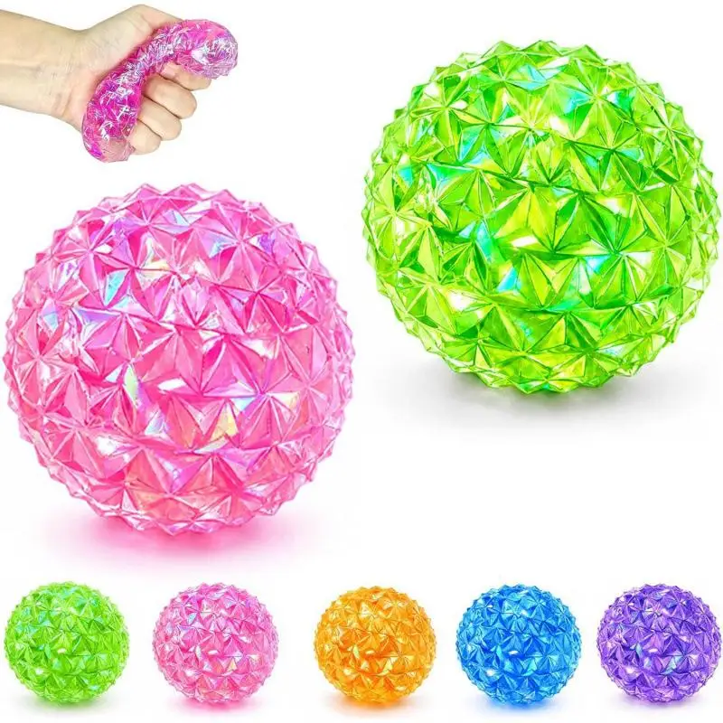 Multicolor Stress Balls Texture Ice Ball Squeeze Toy Quiet Sensory Fidget For Kids & Adults Halloween Christmas Gift