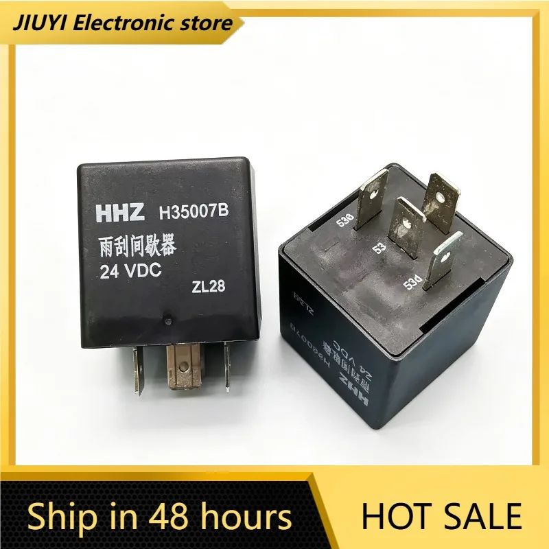 24V DC Coil H35007B 4Pin Vehicle Wiper Intermittent Relay Auto Windshield Wiper Time‑delay Relay
