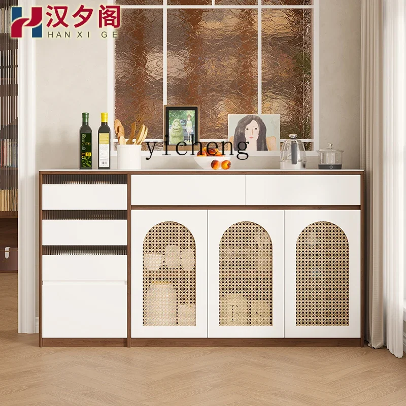 Multifunctional Side Cabinet Integrated Imitation Rattan Cupboard Living Room Household Cabinet