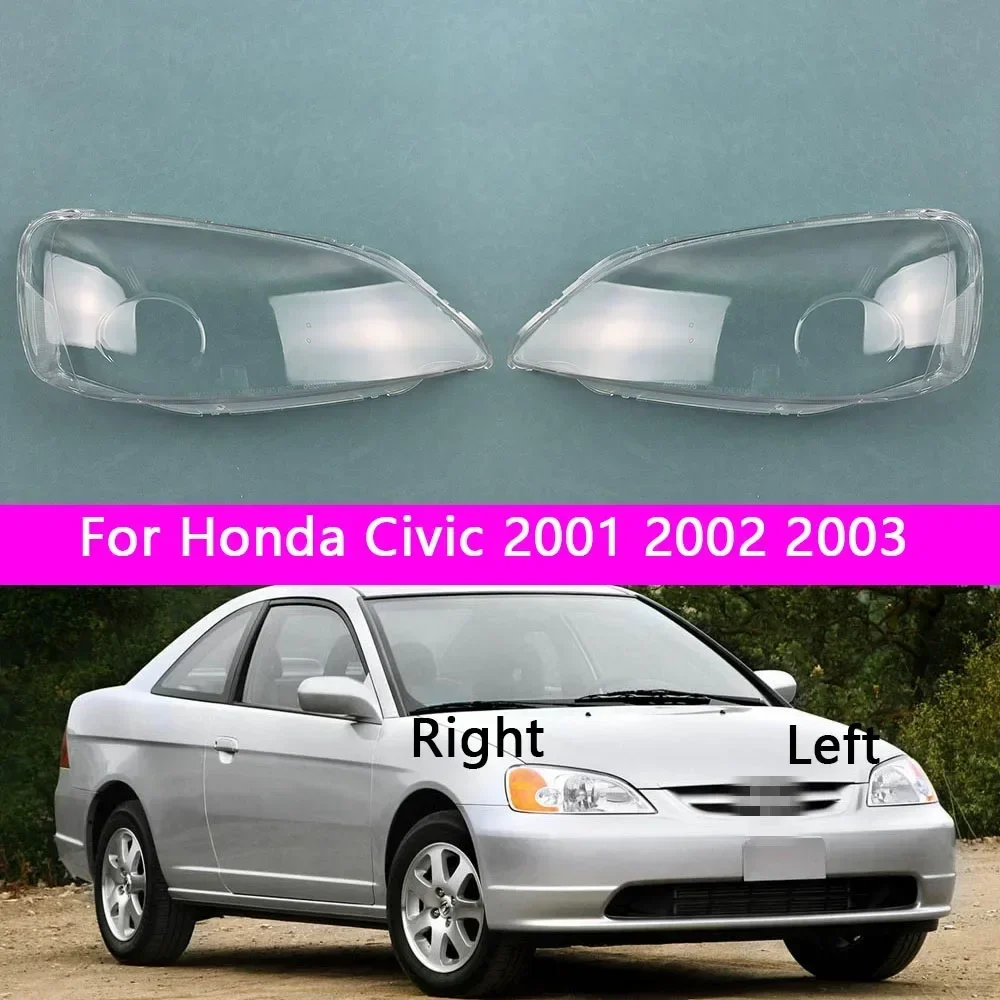 

Для Honda Civic 2001 2002 2003, прозрачный абажур для фар, линза из плексигласа, замена оригинального абажура