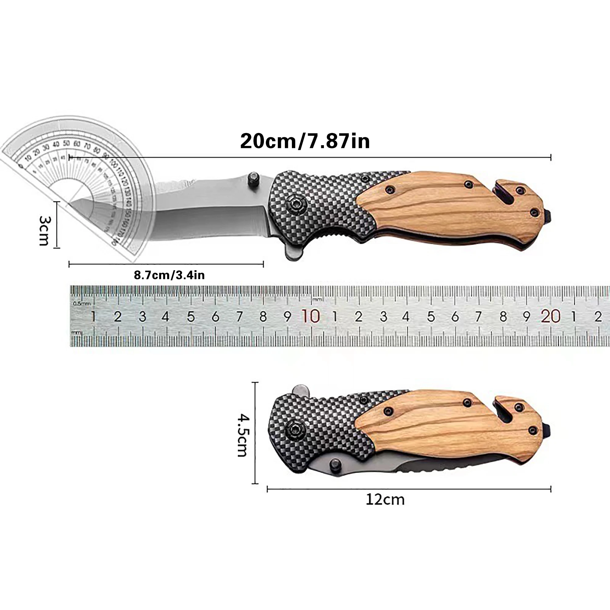 Household sharp multifunctional folding knife EDC pocket knife, suitable for outdoor camping and fishing emergency rescue knife