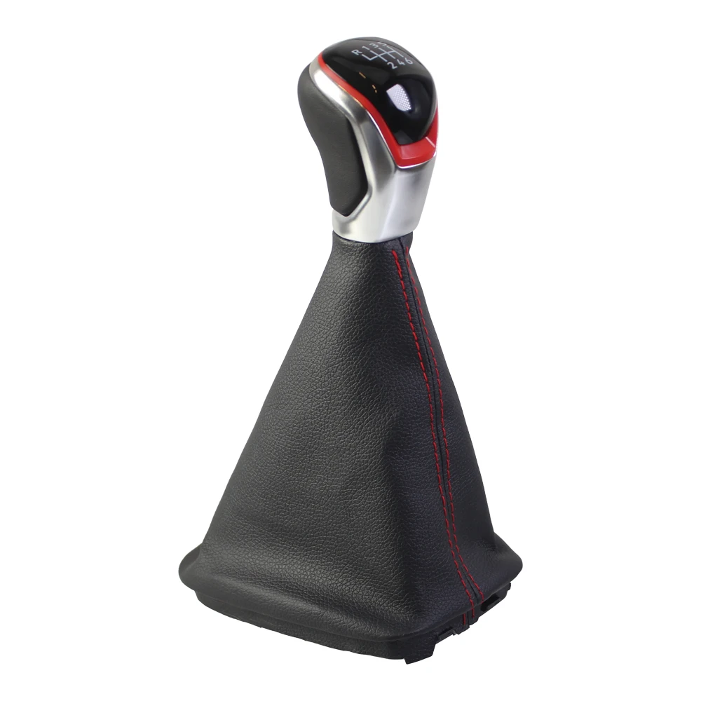 

5/6 Speed Shifter Gear Shift Knob For Interior Upgrade As Shown In The Figure Plastic And Artificial Leather For Fabia 2000-2008