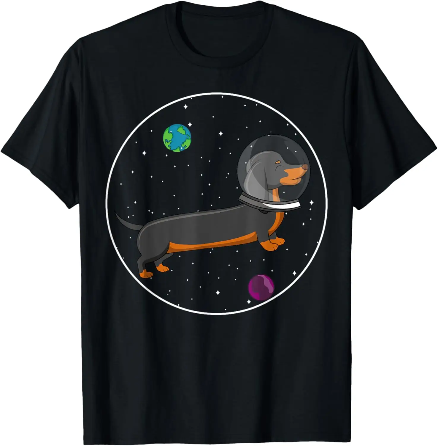 

Astronaut Dachshund Dog Lover Space Graphic Tee Funny Gift for Men Women
