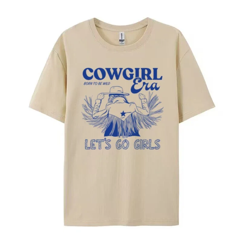 Cowgirl Era Western Rodeo T Shirt Vintage Aesthetic Country Music Tshirts Oversized Cute Howdy T-Shirt Women Retro Boho Top Gift