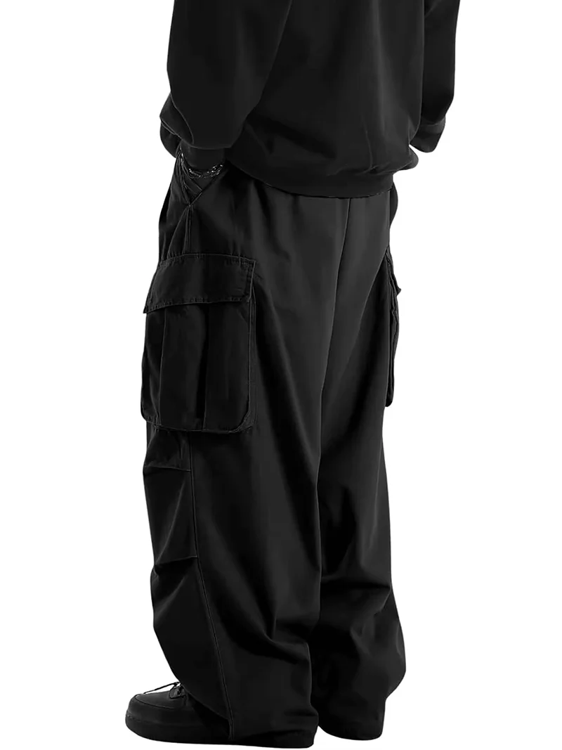 Amerikanischer Hip-Hop-Streetwear-Stil: Trendige Weite Jogginghose für Männer und Frauen, Leichte Cargo-Hose mit Mehreren Taschen, Lässige Hose – Detail 7