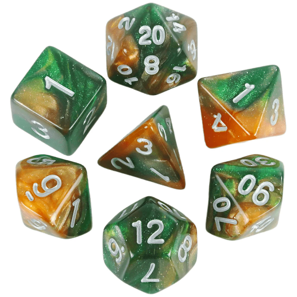 Colorful Galaxy Themed Polyhedral Dice Set D4-D20 for Entertainment Tabletop Games Party Games